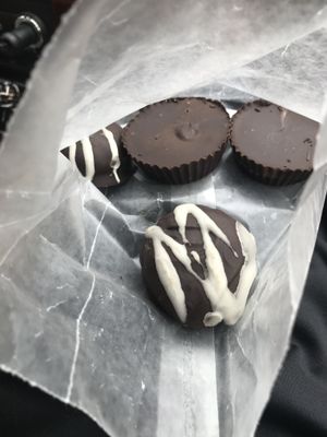 Mint patties and peanut butter cups at Shayna B's By The Sea in Westbrook