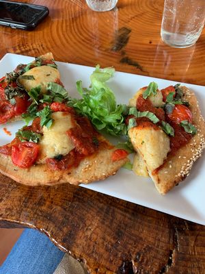 Cruelty Free Margherita Pizza (Didn’t know Shayna B’s could get any better, this blew me away!) at Shayna B's By The Sea in Westbrook