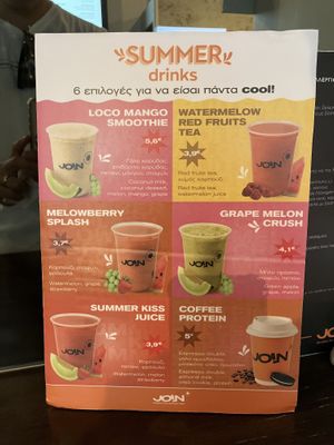 Summer drinks  at JOIN Juice Bars in Athens