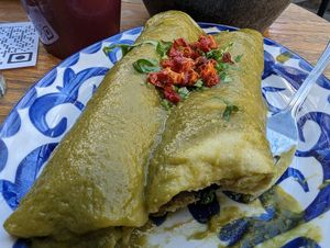Vegan enchiladas at Casco Antiguo  in Seattle