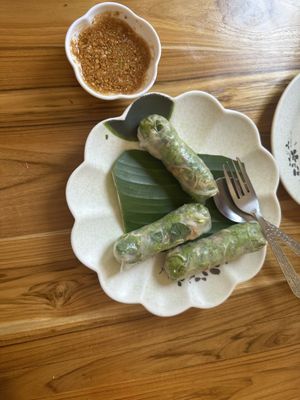 Fresh spring rolls, had already ate two😄 at Phonheuang Cafe in Luang Prabang
