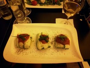 Zucchini ravioli at Monkeys in Budapest