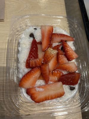 Strawberry and chocolate sticky ricee  at Fusian in Columbus