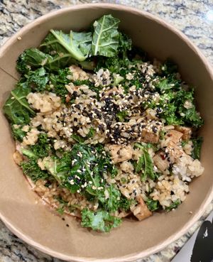 Custom salad with kale and tofu  at Fusian in Columbus