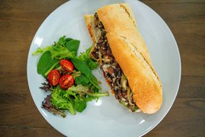 Philly Cheesesteak at The Vegan Nest in Clinton