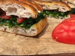 Caprese Sandwich at The Vegan Nest in Clinton