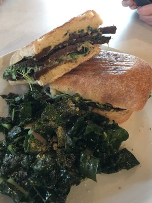 The pastrami sandwich  at The Vegan Nest in Clinton