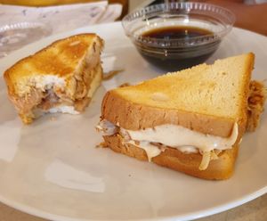 French jackfruit sandwich at The Vegan Nest in Clinton