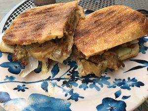 Philly cheesesteak at The Vegan Nest in Clinton