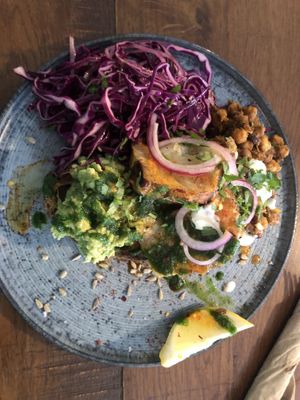 Masala veggie brunch at Square Peg Coffee House in Swansea
