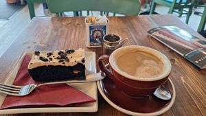 Good vegan selection of food and sweet treats at Square Peg Coffee House in Swansea