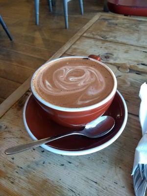 Vegan hot chocolate at Square Peg Coffee House in Swansea