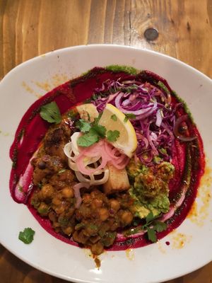 Vegan masala bowl at Square Peg Coffee House in Swansea
