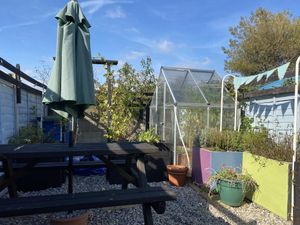 Garden at The Mortar & Pestle Vegan Tearoom in Dymchurch