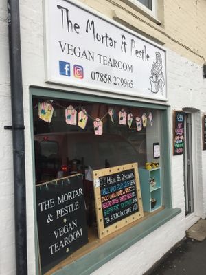 Shop Front at The Mortar & Pestle Vegan Tearoom in Dymchurch