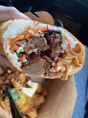 Close up of the Viet Nom Nom Wrap! 🌯😋😋  at Beelman's in Los Angeles