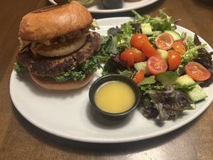 That’s a Tasty Burger (actual name of the dish, but is indeed tasty)  at Beelman's in Los Angeles