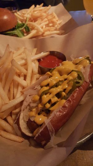 hot dog at Beelman's in Los Angeles