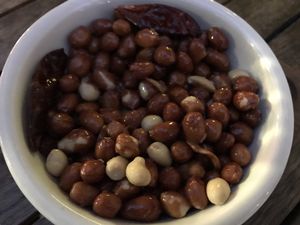 Beer nuts w chili  at Beelman's in Los Angeles