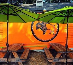 outdoor seating at Heavenly Buffaloes in Durham