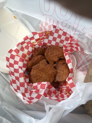 Vegan Wings in vegan Buffalo sauce, like the. Wings. I would choose a different sauce next time at Heavenly Buffaloes in Durham