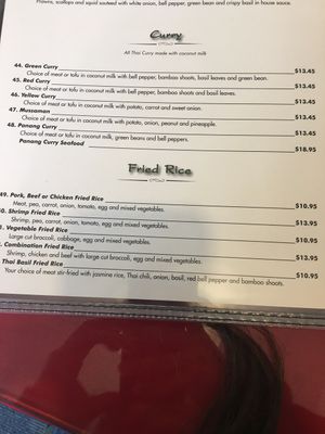 Options make sure to ask your waitress for vegan at Thai House in Yakima