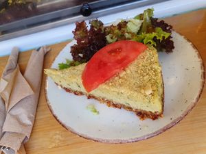 Avocado savoury tart at Peas in Athens