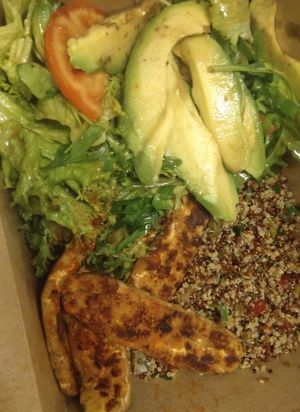 Tempeh teriyaki salad at Peas in Athens