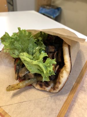 Vegan Mushroom Souvlaki  at Peas in Athens