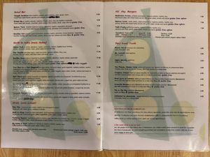 Menu as at August 2024 (food)  at Peas in Athens