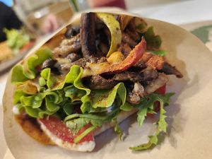 Mushroom gyros at Peas in Athens