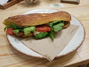 Delicious vegan sandwich at Peas in Athens