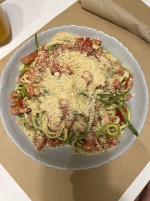 Pasta-zucchini saladd  at Peas in Athens