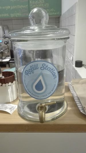 refill station at Peas in Athens