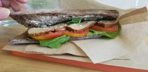 seitan sandwich at Peas in Athens