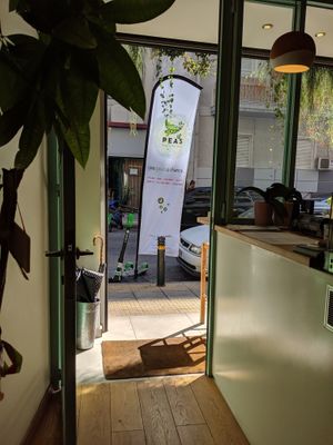 view to outside at Peas in Athens