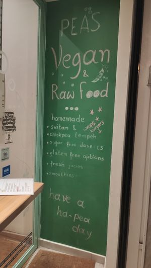 Outdoor sitting at Peas in Athens