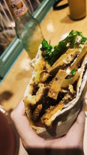 Seitan pita at Peas in Athens