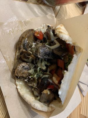Mushroom gyros at Peas in Athens