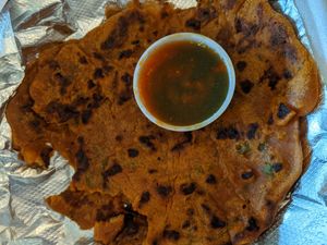 Tomato omelette (vegan) at Bombay Express in Austin