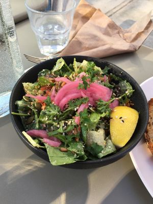Salad that comes with the lasagna at Hello 123 in Toronto