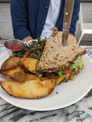 The breakfast sandwich at Hello 123 in Toronto