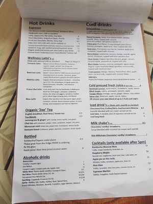 Menu at Nature Cafe/Bar in Frankston