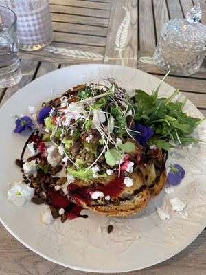 Zesty smashed avocado at Nature Cafe/Bar in Frankston