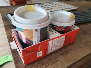 Repourposed milk carton, oh my heart. Take my money at Nature Cafe/Bar in Frankston