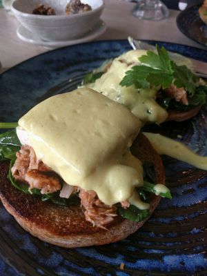 OMG!!! Benedict breakfast burger is to die for  at Nature Cafe/Bar in Frankston