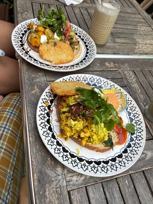 Avo smash and chorizo chilli scram  at Nature Cafe/Bar in Frankston