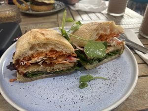 Chickn schnitty sandwhich   at Nature Cafe/Bar in Frankston