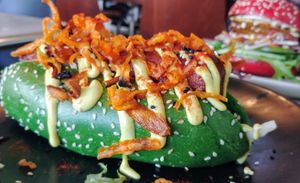 Carrot dog  at Nature Cafe/Bar in Frankston