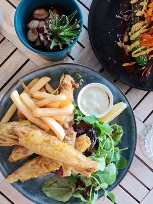 Banana Blossom Fish and Chips at Nature Cafe/Bar in Frankston